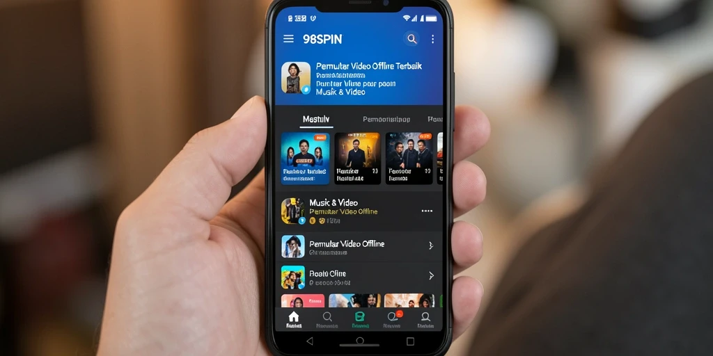 Antarmuka Pemutar Video Offline 98SPIN yang menarik dan mudah digunakan.