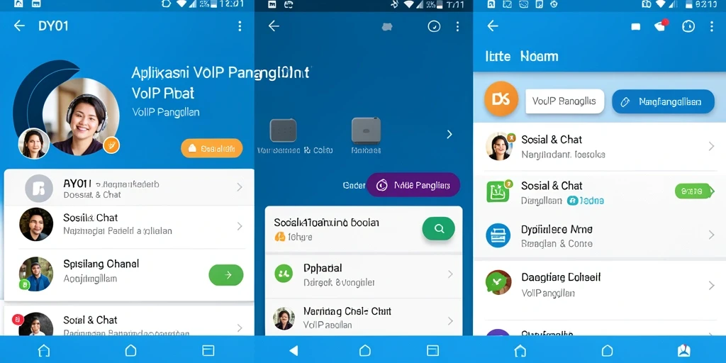 Antarmuka aplikasi DY01 untuk panggilan VoIP yang user-friendly.