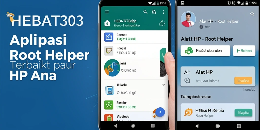 Tampilan antarmuka HEBAT303 yang bersahabat untuk Root Helper.