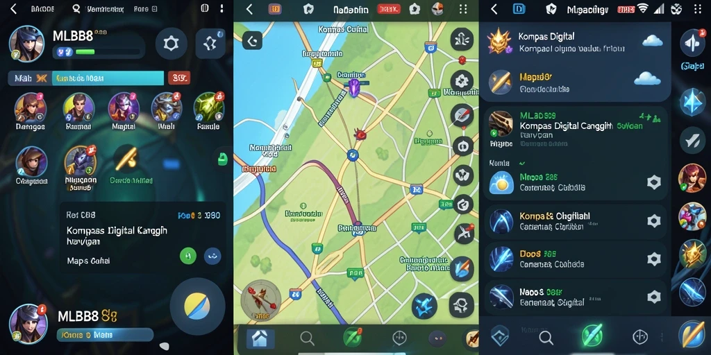 Antarmuka <strong>MLBB8</strong> menampilkan kompas digital yang jelas dan peta interaktif.