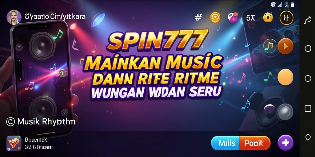 Tampilan antarmuka menarik dari game Musik Rhythm SPIN777.