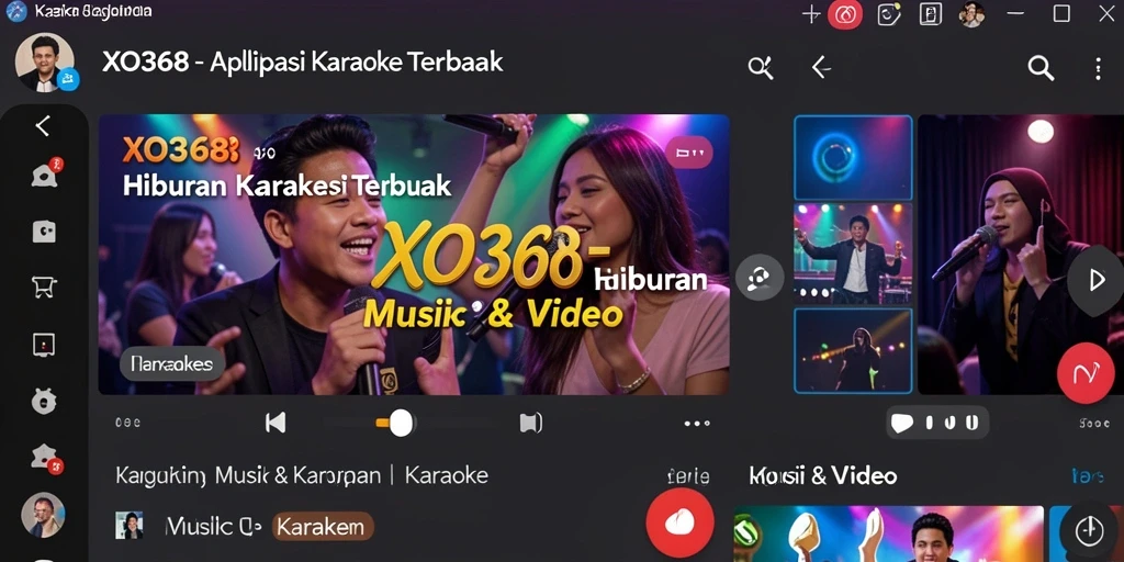 Antarmuka aplikasi XO368 yang sederhana dan intuitif untuk karaoke.
