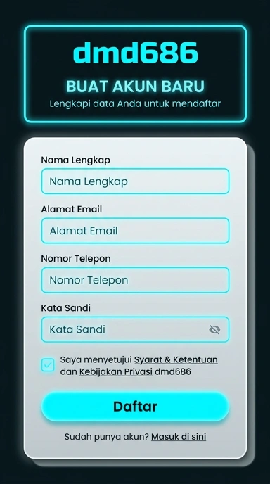 Tampilan halaman daftar dmd686