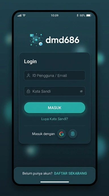 Tampilan halaman login dmd686